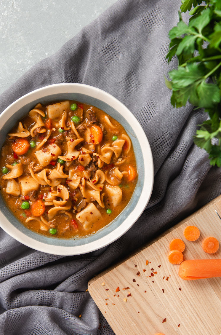 Vegetable Beef Stroganoff Twist